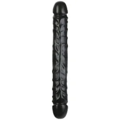 Doc Johnson Jr. Veined Dobbelt Dildo - Sort