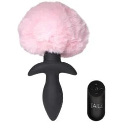 Tailz Wagging Bunny Tail Fjernbetjent Vibrerende Butt Plug - Rosa